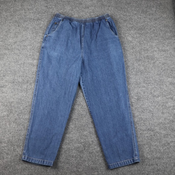 Alfred Dunner Denim Pants Womens Petite 10 Blue Pull On Elastic Waist Cotton - Picture 1 of 15